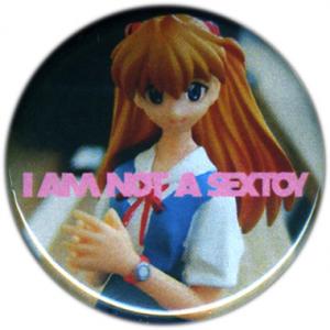 <b>Badge 2</b> - (I am not a sextoy), diamètre: 3,2 cm, édition: 50, 2008