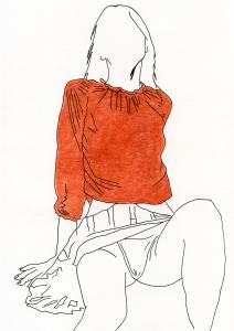 <b>Sans titre</b> - (2006 à 1972), encre de Chine et sanguine sur papier, 29,7x21 cm, 2006