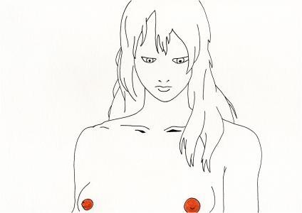 <b>Sans titre</b> - (2006 à 1972), encre de Chine et sanguine sur papier, 21x29,7 cm, 2006