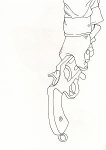 <b>Sans titre</b> - (2006 à 1972), encre de Chine et sanguine sur papier, 29,7x21 cm, 2006