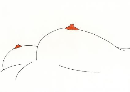 <b>Sans titre</b> - (2006 à 1972), encre de Chine et sanguine sur papier, 21x29,7 cm, 2006